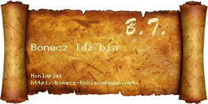 Bonecz Tóbia névjegykártya